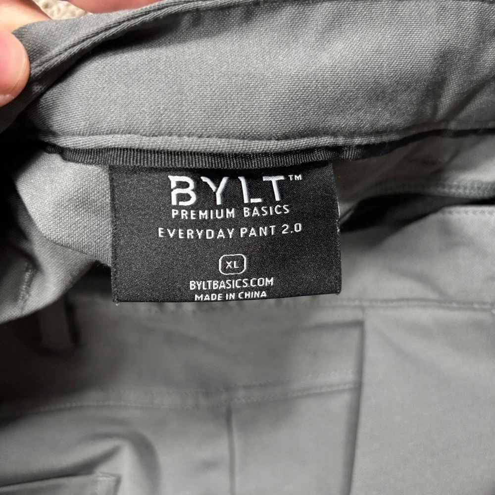 BYLT Premium Basics‎ Everyday Pant 2.0 Mens XL Gray Slim Tapered Performance